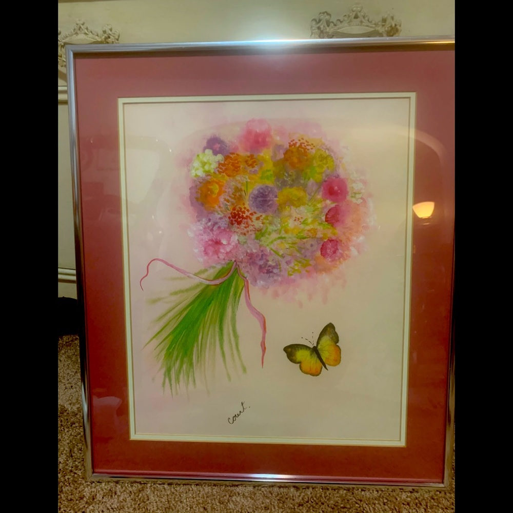 Beautiful vintage Hazel Court watercolor painting